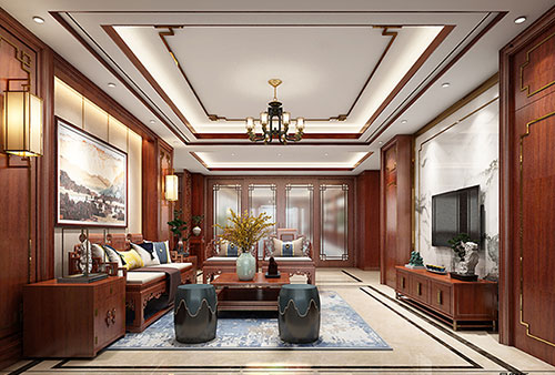 蛟河小清新格调的现代简约别墅中式设计装修效果图